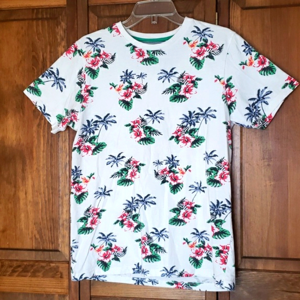 Denim & Flower Floral T-Shirt Sz M
